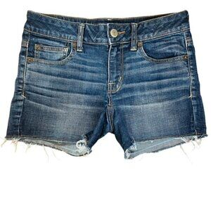 AMERICAN EAGLE Super Stretch Shortie Denim Jean Shorts - Size 4